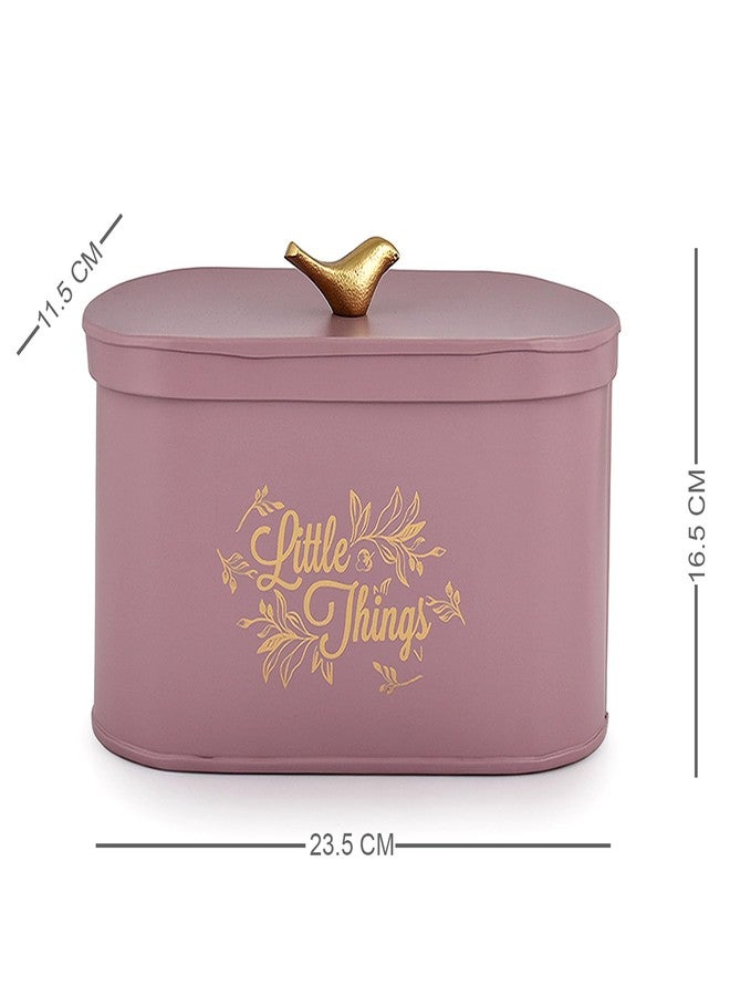 إيلان منظم مخزن الطعام من إيلان بنقشة مربعات وأزهار مع غطاء عليه صورة طائر مغرد، صندوق تخزين مستطيل للمطبخ مع غطاء | حاوية تخزين طعام متعددة الأغراض للمواد الجافة (أشياء صغيرة، موف) - Image 2